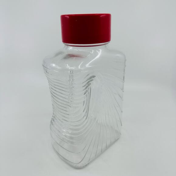 Vintage Retro Italian Covetro Patterned Glass Jug Pitcher Serveware with Red Lid - Picture 7 of 11